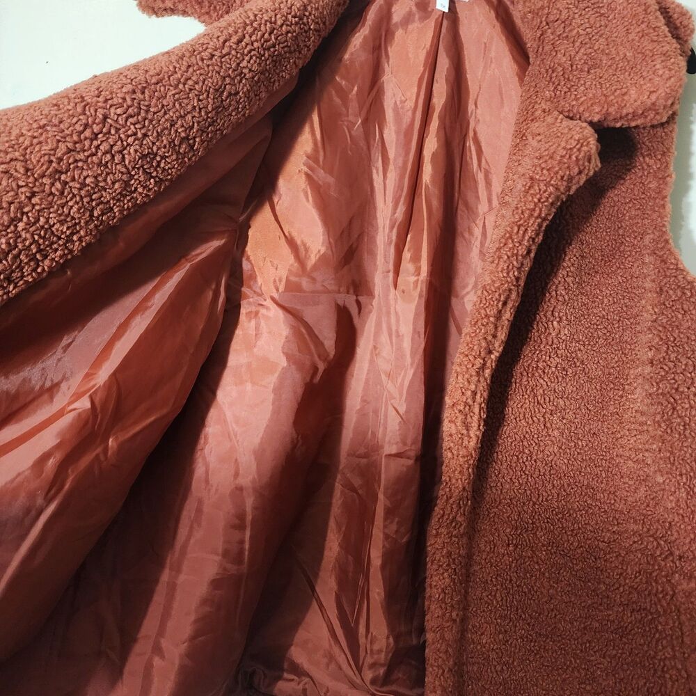 Maurices Fall Orange Rust Sleeveless Soft Fuzzy Sherpa Vest Size 1X - Picture 10 of 12